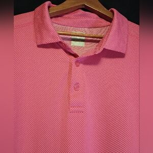 Callaway Opti-Dri Golf Polo Shirt Mens XXL Pink White Stripe Performance